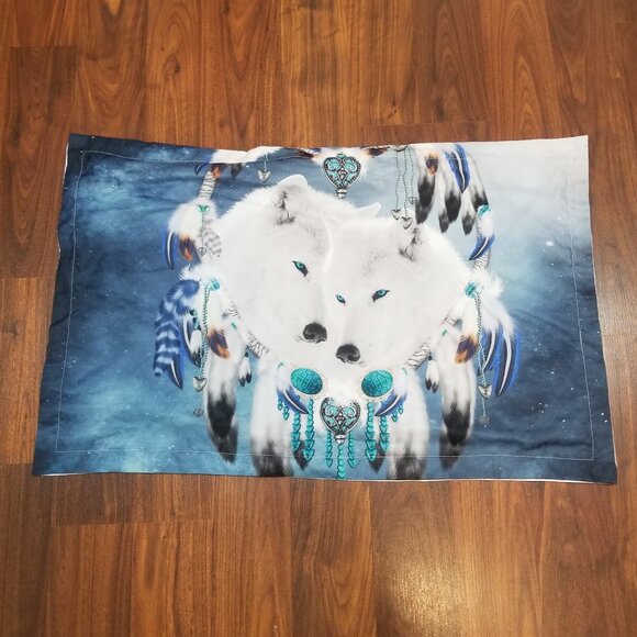 White Wolf & Dreamcatcher Duvet Cover and Pillow Sham, Twin Size, EUC - Picture 5 of 5
